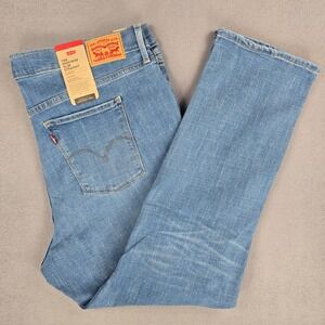 Levi's 724 High Rise Straight Leg Jeans Womens 20W Light Wash‎ Distressed